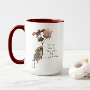 Mug Whimsical Possum Moth et Bee Kid's Farewell Card