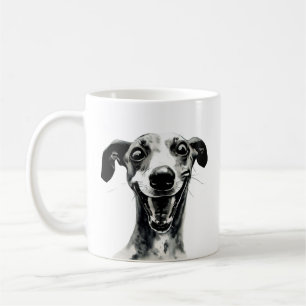 Mug Whippet noir et blanc Cute Greyhound