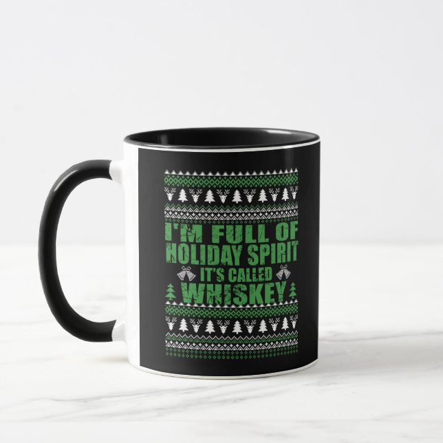 Mug Whiskey est mon esprit drôle et moche pull de Noël (Gauche)