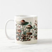 Whispering Woods : Motif de champignons sans soudu