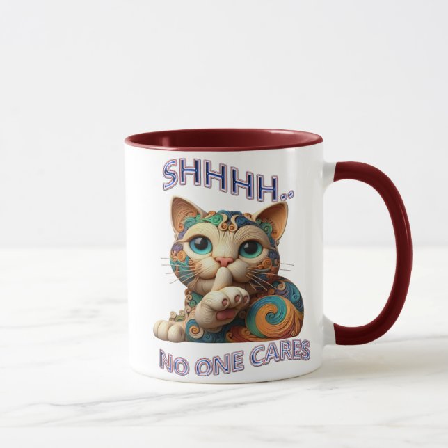 Mug Whispers Chat Whimsical Shhh Personne Ne S'En Souc (Droite)