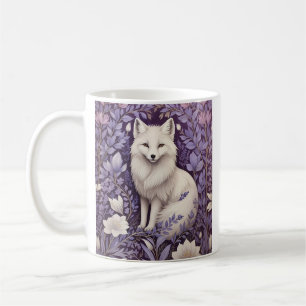 Mug White Arctic Fox Lavender William Morris Floral