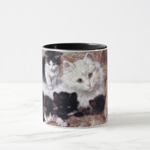Mug White Cat et ses chatons par Henriette Ronner-Knip