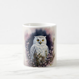 Mug White Owl Night Portrait
