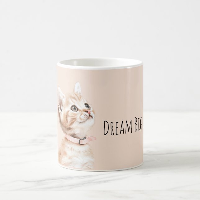 Mug White Peach Cat (Centre)