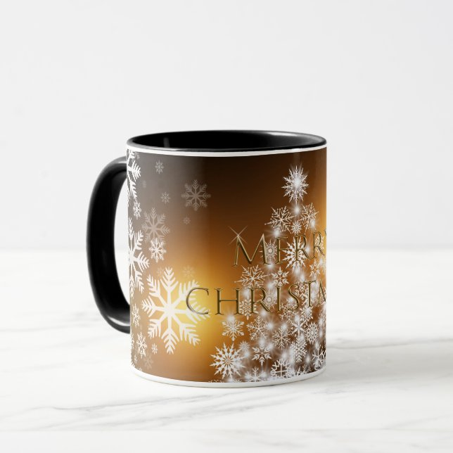 Mug White SnowflTree Gold Noël (Devant gauche)