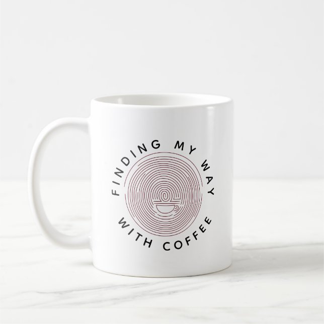 Mug White Trouve Mon Chemin Avec Café (Gauche)