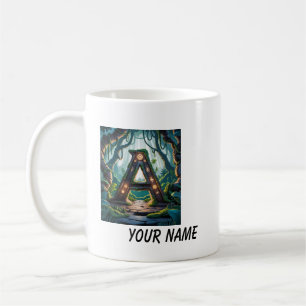 Mug White your name start white letters A 
