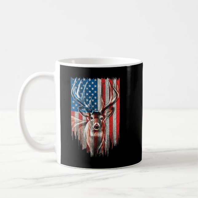 Mug Whitetail Buck Deer Hunting American Camouflage US (Gauche)