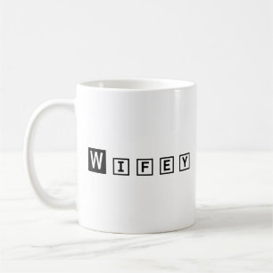 Mug Wifey Moderne Noir Écriture Blanche Femmes