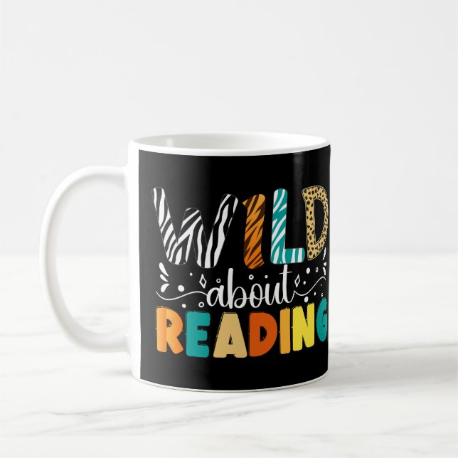Mug Wild About Reading Funny Books Reader Bookworm (Gauche)