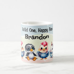 Mug Wild One Happy Fun Woodland Animaux Aquarelle