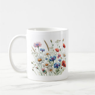 Mug Wildflower Meadow Botanical Art IlustracióndeP