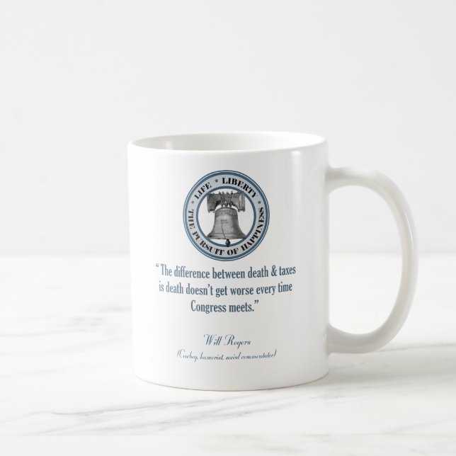 Mug Will Rogers Citation (Décès et impôts) (Droite)