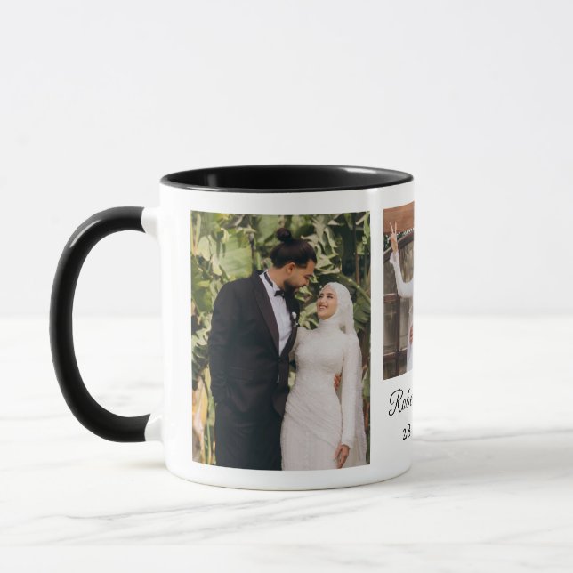 Mug Will You Be My Bridesmaid Minimalist Photo Collage (Gauche)
