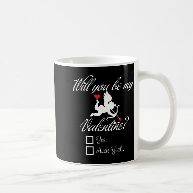 Mug Will You Be My Valentine Funny Heart Cud V-day  (Droite)
