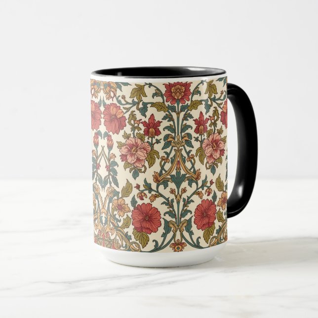 Mug William Morris Antique Honeysuckle Floral Pattern (Devant droit)