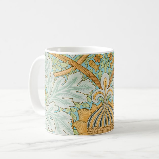 Mug William morris Art nouveau floral et feuillage (Devant gauche)