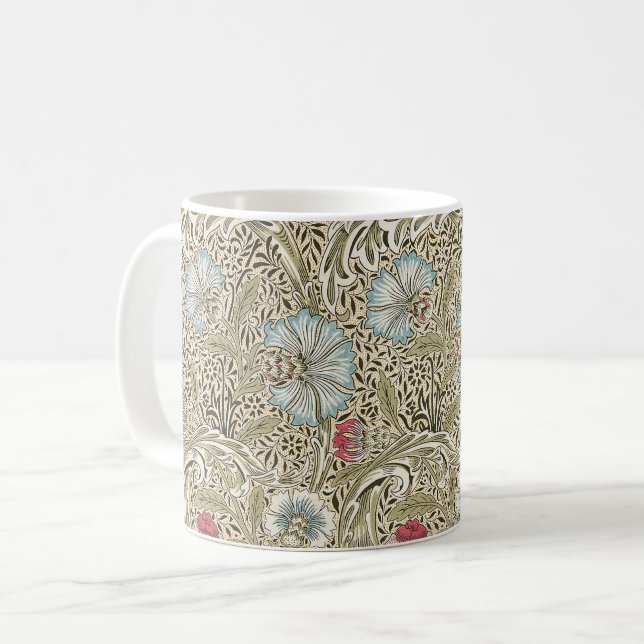 Mug William Morris Corncocktail Crème Bleu et Rose (Devant gauche)