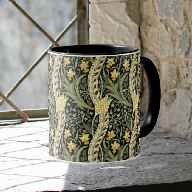 Mug William Morris Daffodil Floral Textile Motif (Créateur téléchargé)