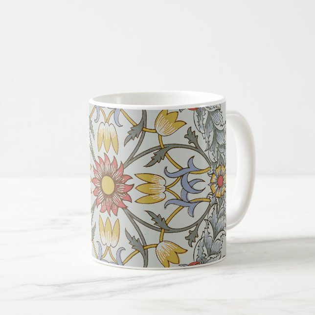 Mug William Morris Floral Circle Flower Illustration (Devant droit)