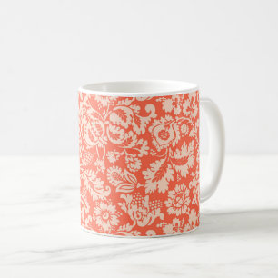 Mug William Morris Floral Damask, Peach et Coral