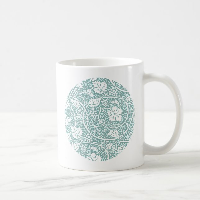 Mug William Morris Grape Motif Turquoise Turquoise (Droite)