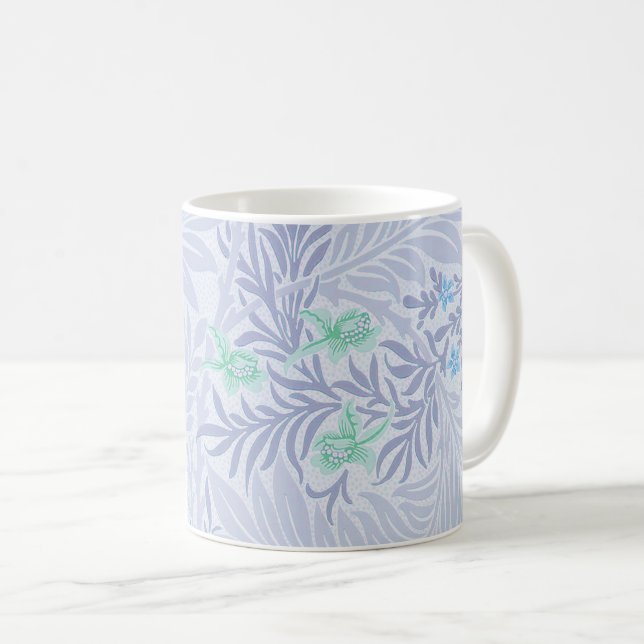 Mug William Morris - Larkspur - Fleurs et Feuilles ble (Devant droit)