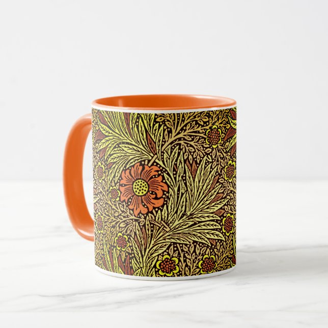Mug William Morris Marigold, Cuivre Brown et orange (Devant gauche)