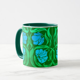 Mug William Morris Pimpernel, Blue & Emerald Green