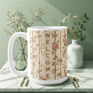 Mug William Morris Rose Climbing Trellis Flora Welcome
