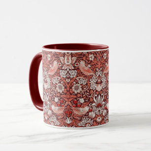 Mug William Morris Strawberry Thief Oiseau en Terracot