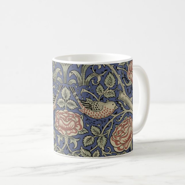 Mug William Morris Tudor Fond d'écran Rose (Devant droit)