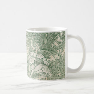 Mug William Morris tulip fond textile vert