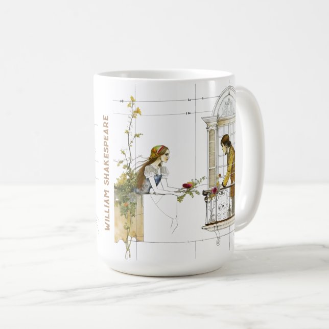 Mug William Shakespeare portrait Romeo Juliet (Devant droit)