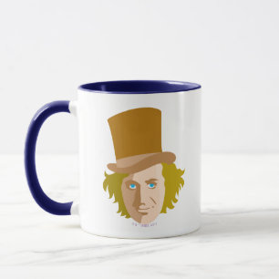 Mug Willy Wonka Stenciled Face Graphisme