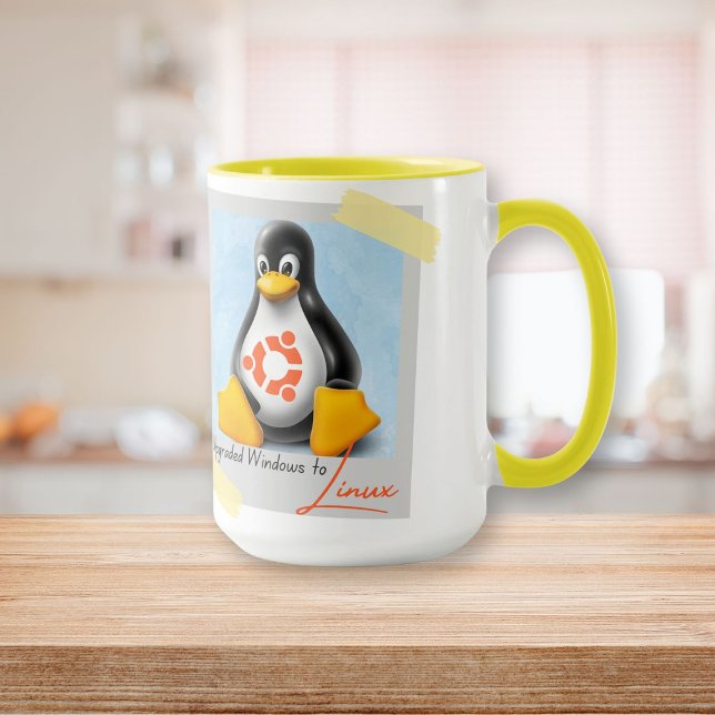 Mug Windows Ubuntu Linux Tux mis à niveau (Upgraded Windows Ubuntu Linux Tux Mug)