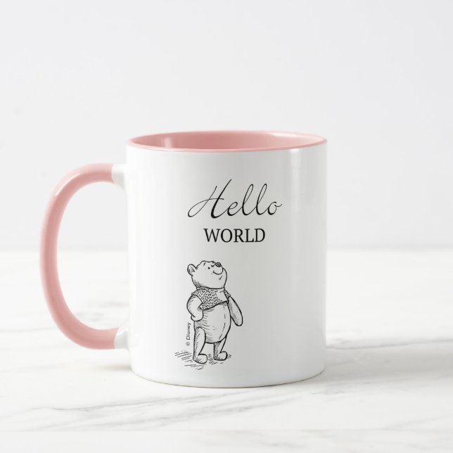 Mug Winnie l'Ooh | Citation du monde Hello (Gauche)