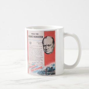 Mug Winston Churchill. Affiche britannique de temps de