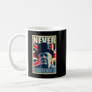 Mug Winston Churchill ne cédera jamais le drapeau brit