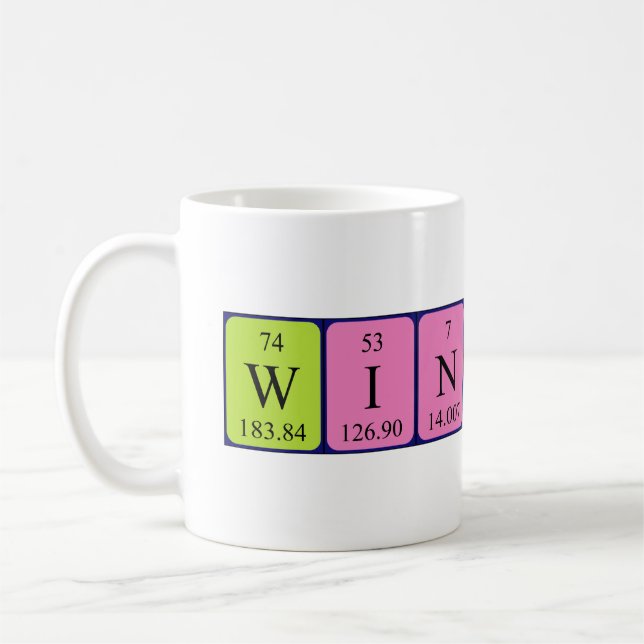 Mug Winston nom de table périodique (Gauche)