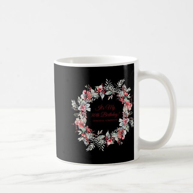 Mug Winter Berry 30th Birthday Elegant  (Droite)