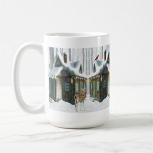 Mug-Winter Cottage with Deer Coffee Mug
