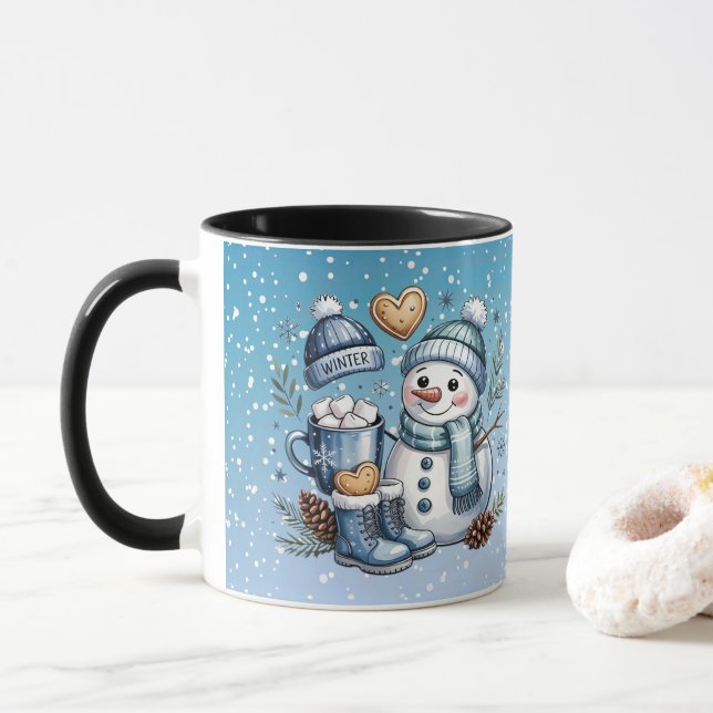Mug Winter Cozy Snowman (Avec donut)