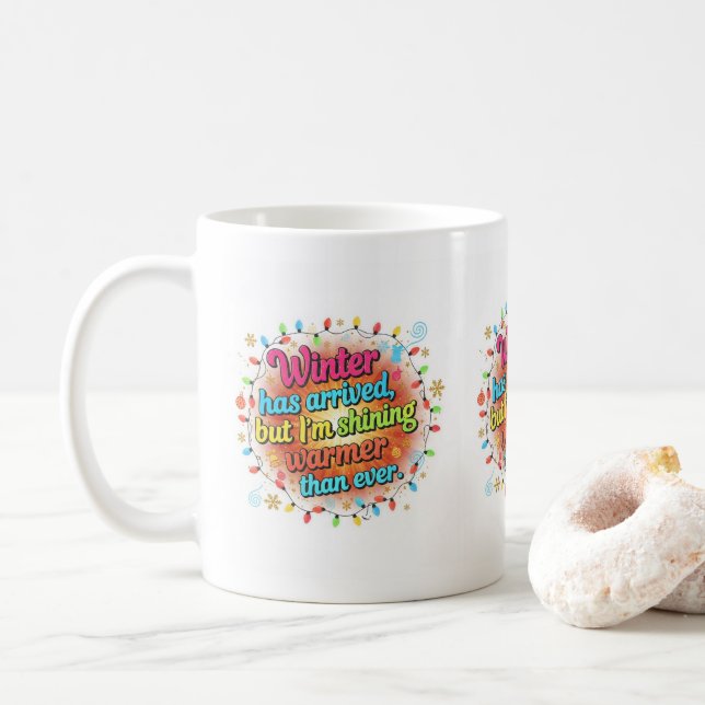 Mug Winter Shine – Warm & Bright Holidays (Avec donut)