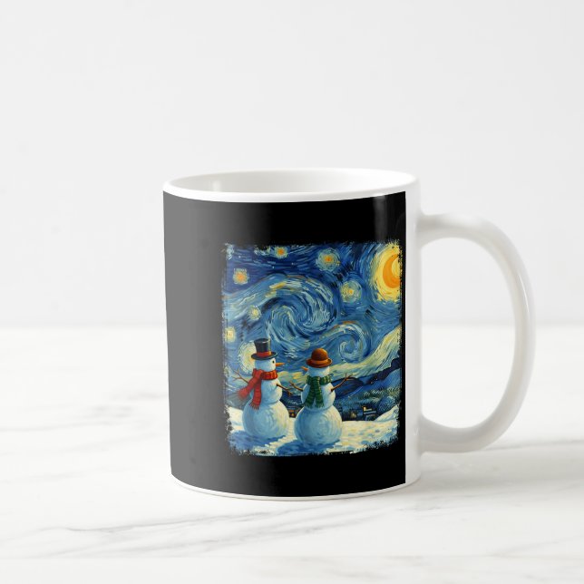 Mug Winter Snowman Van Gogh Starry Night Christmas  (Droite)
