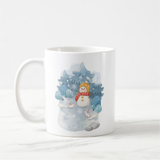 Mug Winter Wonderland Snowman & Rabbits Musique