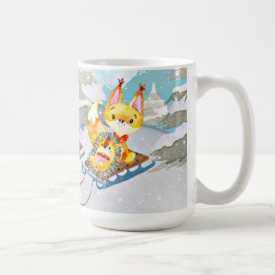 Mug Winter Woodland Friends -Fox Hedgehog Illustration