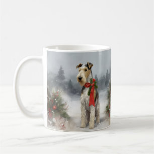 Mug Wirefox Terrier Chien de Noël de neige