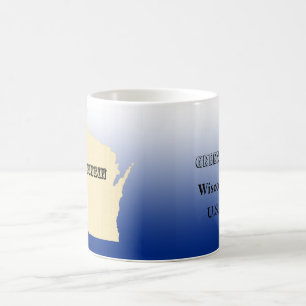 Mug - Wisconsin State Map with City